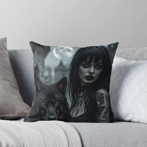 Item preview, Dark Goth Vampire Girl and Wolf designed and sold by TheDarkWardrobe.