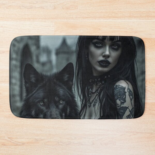 Item preview, Dark Goth Vampire Girl and Wolf designed and sold by TheDarkWardrobe.