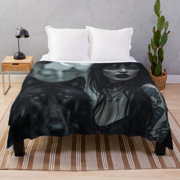 Item preview, Dark Goth Vampire Girl and Wolf designed and sold by TheDarkWardrobe.