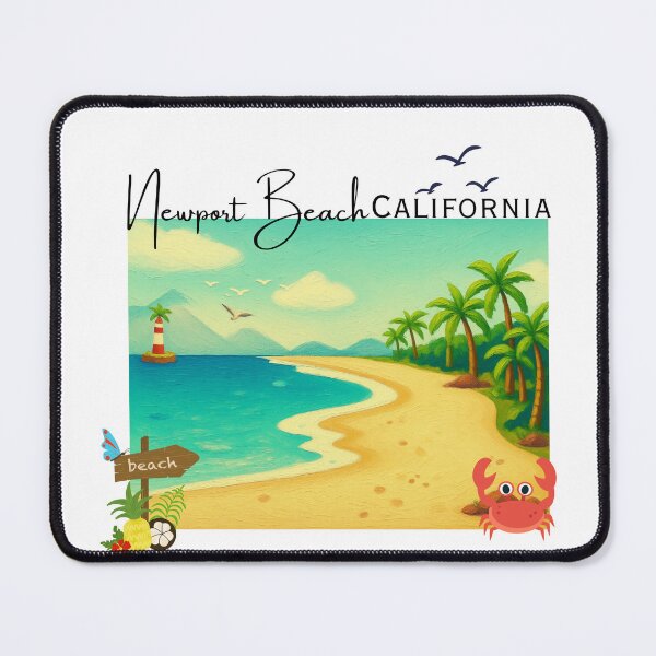 Item preview, Newport Beach California Vintage Painted Coastal Art | Beach Vacation Souvenir designed and sold by DonnaRaine.