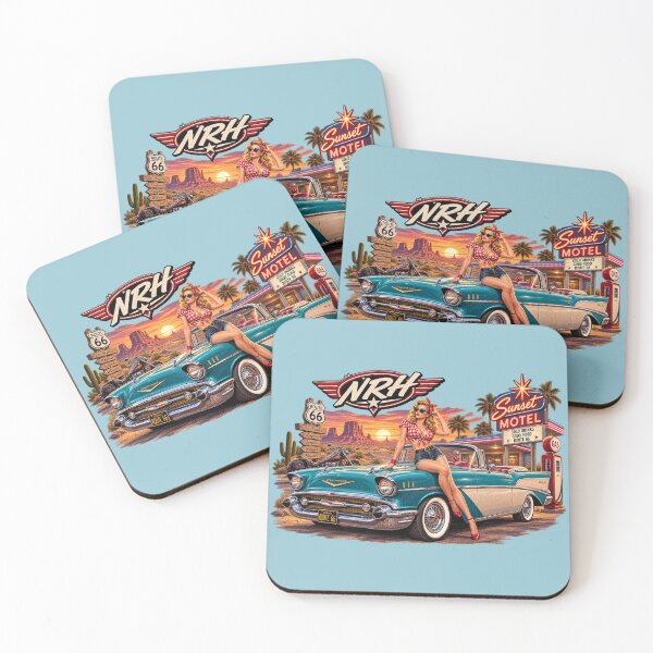 Item preview, NRH Route 66 Chevy Bel Air Americana designed and sold by Normandy Road Heritage™ - Vintage Garage Art.