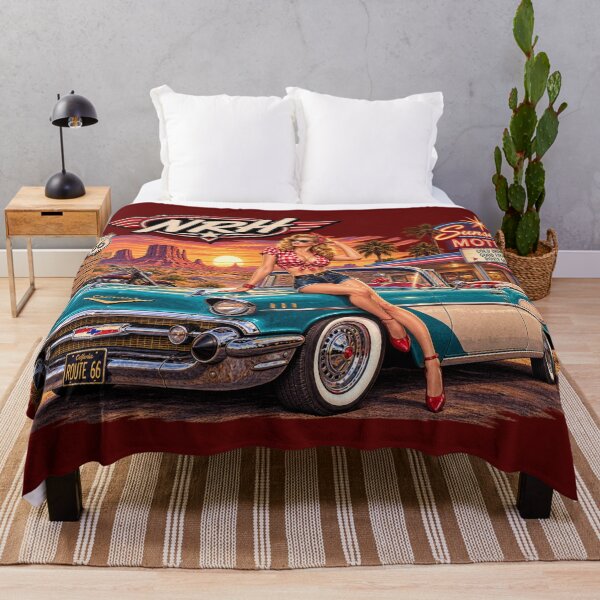 Item preview, NRH Route 66 Chevy Bel Air Americana designed and sold by Normandy Road Heritage™ - Vintage Garage Art.