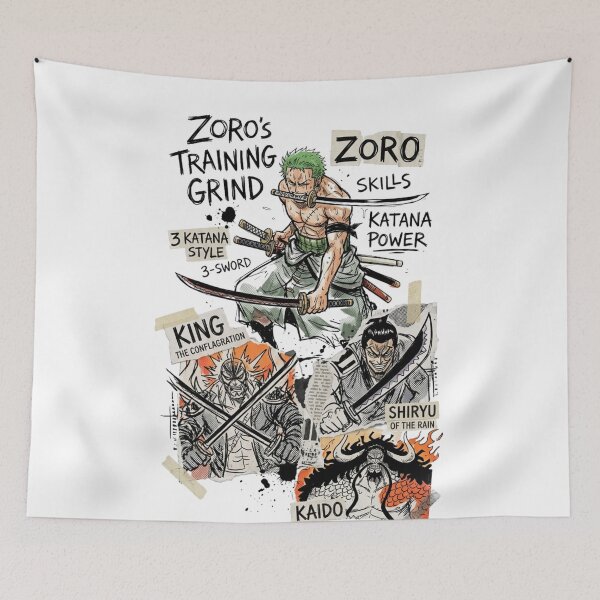 Item preview, Roronoa Zoro 3 Katana Style vs Anime Enemies Collage Art designed and sold by FreakToons.