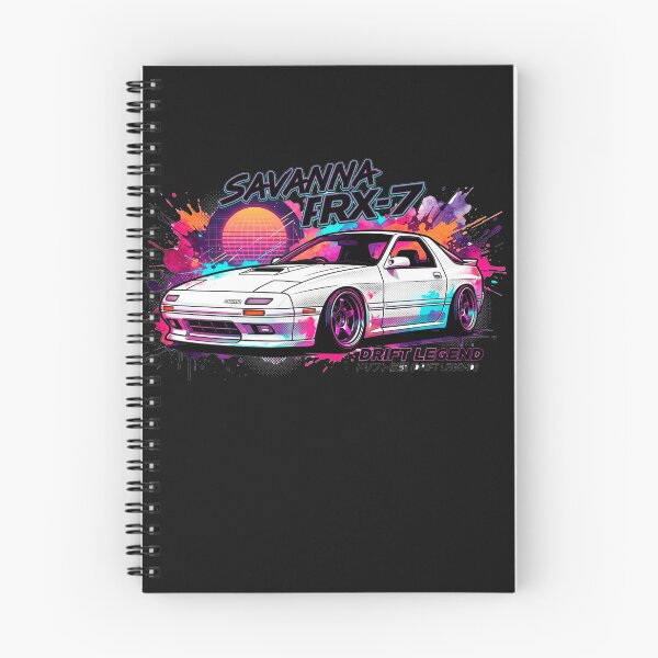 Item preview, White Mazda Savanna RX-7 Drift Legend - Synthwave JDM Art designed and sold by Karlitox1988.