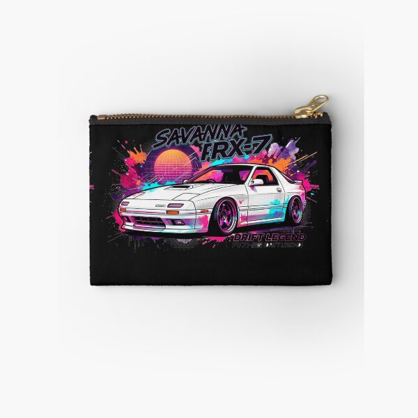 Item preview, White Mazda Savanna RX-7 Drift Legend - Synthwave JDM Art designed and sold by Karlitox1988.