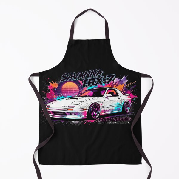 Item preview, White Mazda Savanna RX-7 Drift Legend - Synthwave JDM Art designed and sold by Karlitox1988.