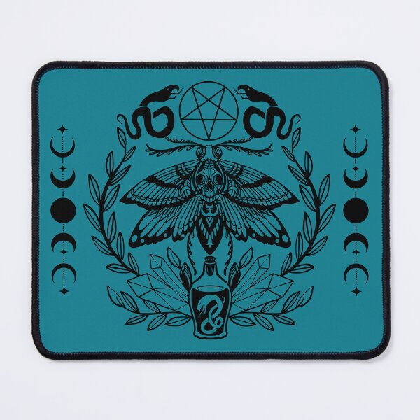 Item preview, Dark Teal Serpent Skull Moth Lunar Eclipes designed and sold by CursedButCute1.