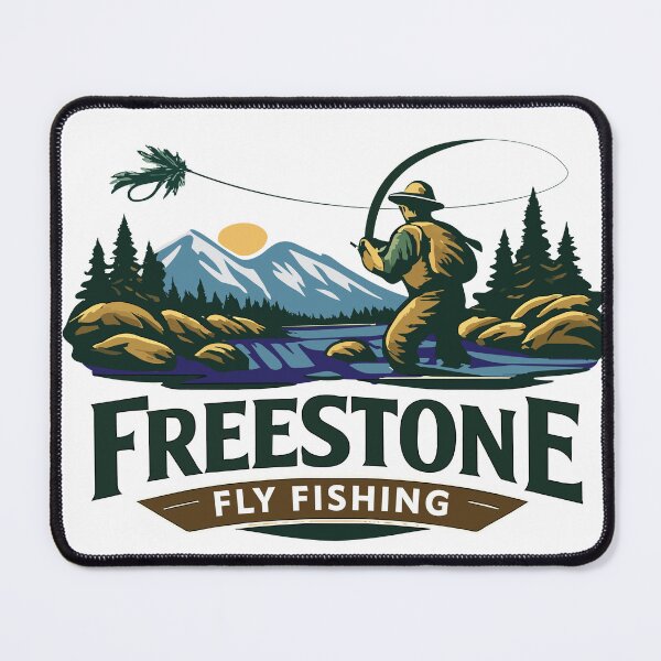 Item preview, Freeston Mountain Steam Fly Fishing illustration designed and sold by Art-Horizon.