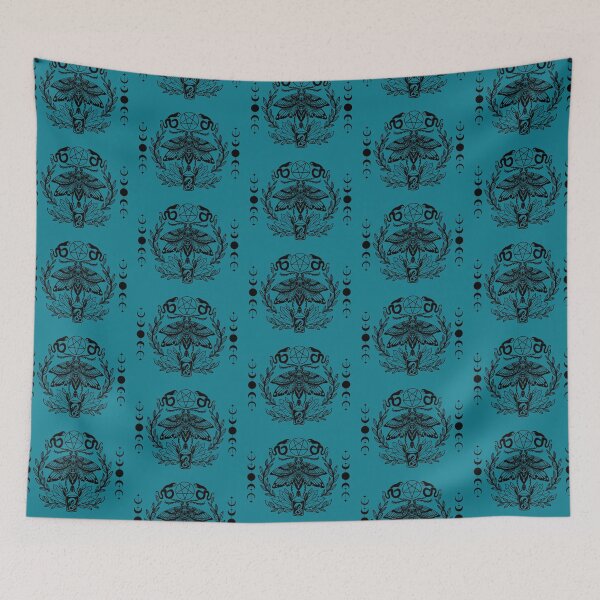 Item preview, Dark Teal Serpent Skull Moth Lunar Eclipes designed and sold by CursedButCute1.