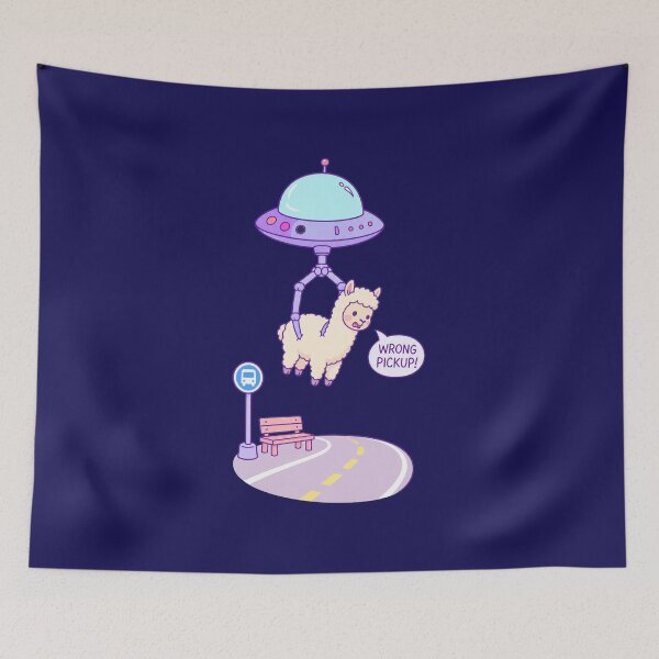 Item preview, Wrong Pickup Cute Pastel Kawaii Alpaca UFO Abduction Graphic designed and sold by SVox.