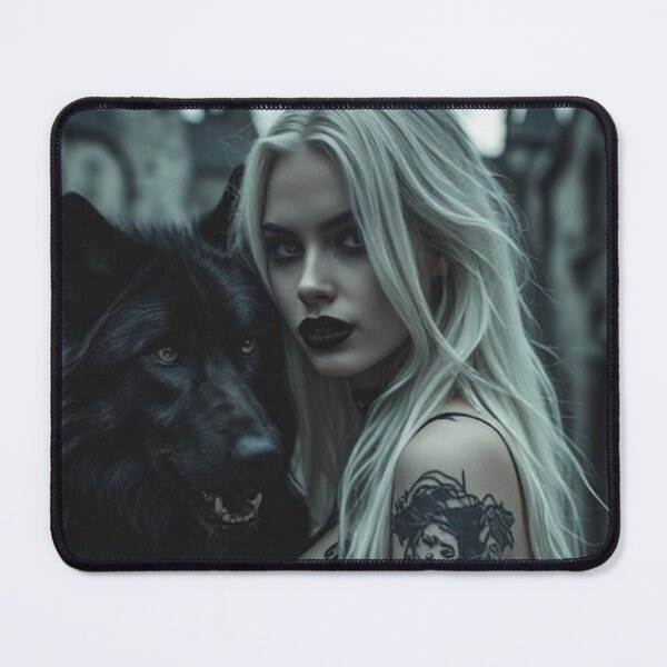 Item preview, Dark Goth Vampire Girl and Wolf designed and sold by TheDarkWardrobe.