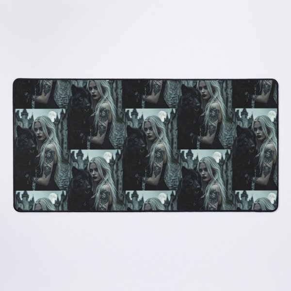 Item preview, Dark Goth Vampire Girl and Wolf designed and sold by TheDarkWardrobe.