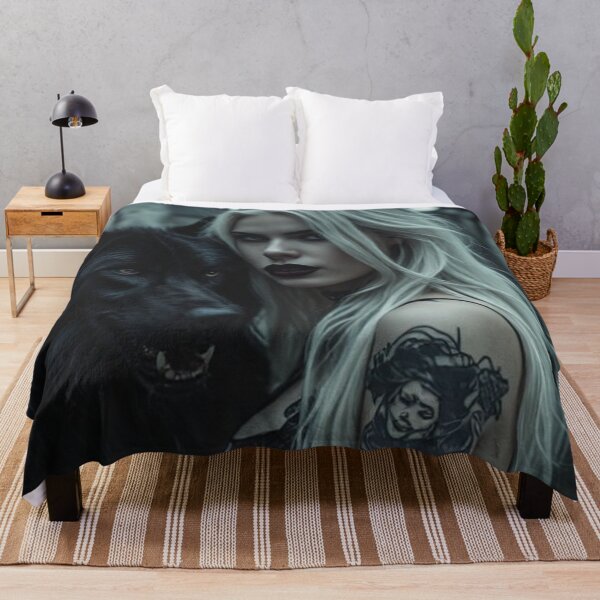 Item preview, Dark Goth Vampire Girl and Wolf designed and sold by TheDarkWardrobe.