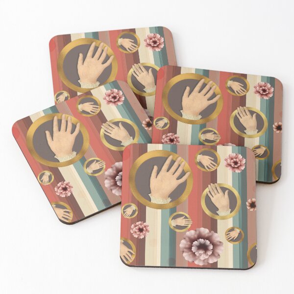 Item preview, Vintage Hand Illustration Gold Frame Floral Stripe designed and sold by AKateWillett.