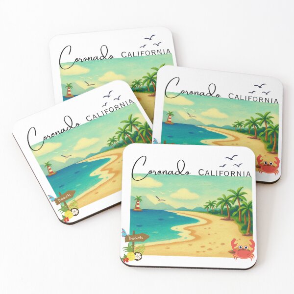 Item preview, Coronado California Vintage Painted Coastal Art | Beach Vacation Souvenir designed and sold by DonnaRaine.