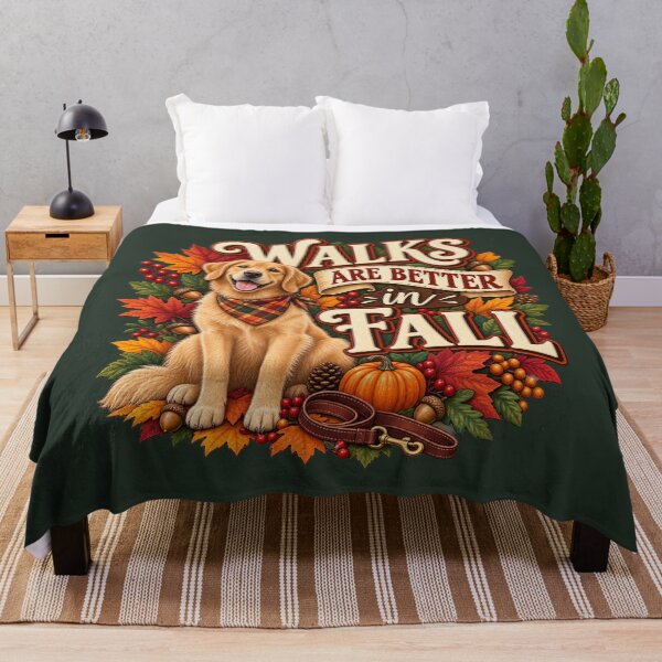 Item preview, Walks Are Better in Fall – Autumn Dog Lover Design designed and sold by astersgraphics.