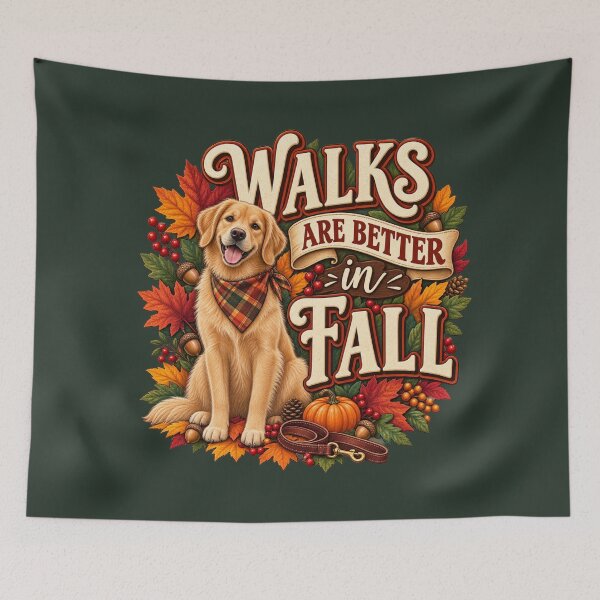 Item preview, Walks Are Better in Fall – Autumn Dog Lover Design designed and sold by astersgraphics.