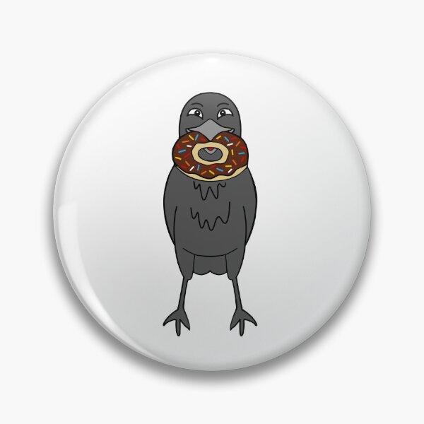 Item preview, Crow Eating Chocolate Sprinkled Donut designed and sold by Sartoris Art.