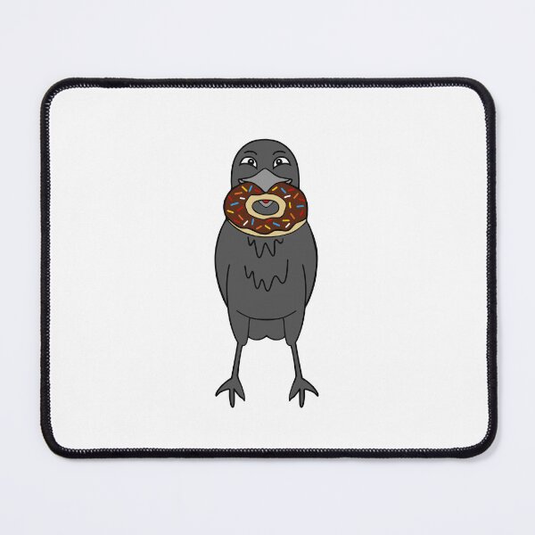 Item preview, Crow Eating Chocolate Sprinkled Donut designed and sold by Sartoris Art.