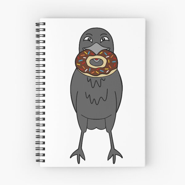 Item preview, Crow Eating Chocolate Sprinkled Donut designed and sold by Sartoris Art.