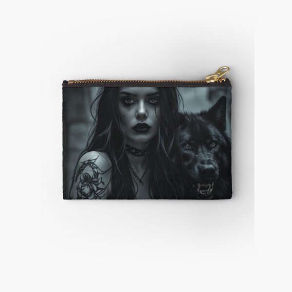 Item preview, Dark Goth Vampire Girl and Wolf designed and sold by TheDarkWardrobe.