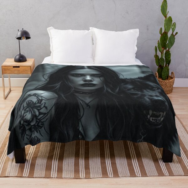 Item preview, Dark Goth Vampire Girl and Wolf designed and sold by TheDarkWardrobe.