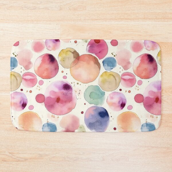 Item preview, Warm Multicolor Watercolor Polka Dots Abstract Pattern designed and sold by Nine Lives Studio.