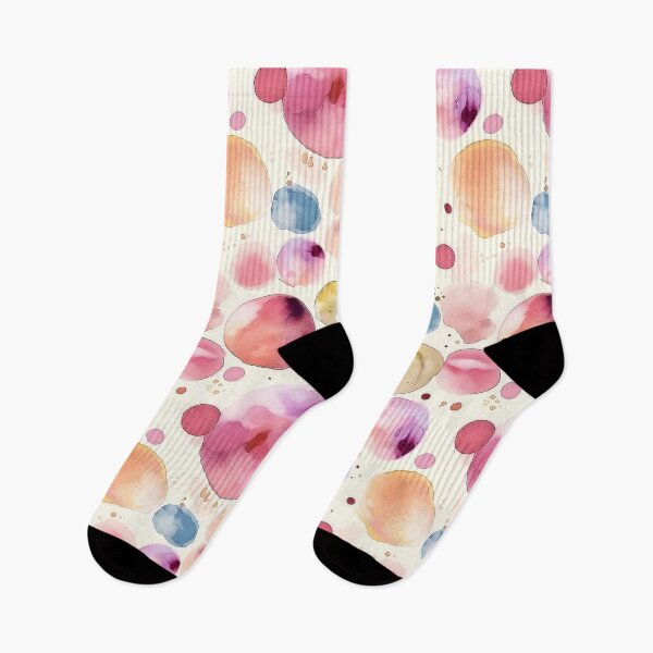 Item preview, Warm Multicolor Watercolor Polka Dots Abstract Pattern designed and sold by Yoruhara.