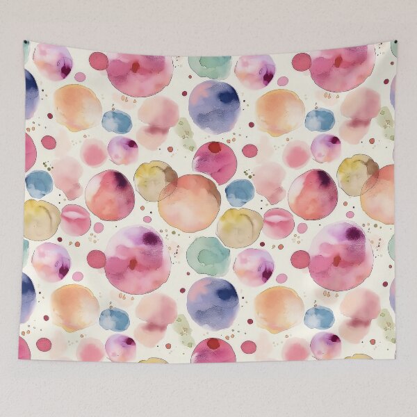 Item preview, Warm Multicolor Watercolor Polka Dots Abstract Pattern designed and sold by Yoruhara.
