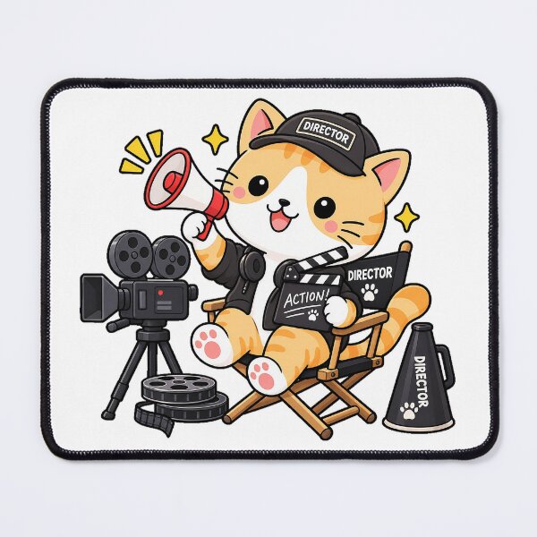 Item preview, Cute Orange Tabby Film Director Cat Kawaii Movie Making Kitty designed and sold by NoopnyangStudio.