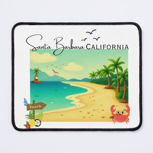 Item preview, Santa Barbara California Vintage Painted Coastal Art | Beach Vacation Souvenir designed and sold by DonnaRaine.