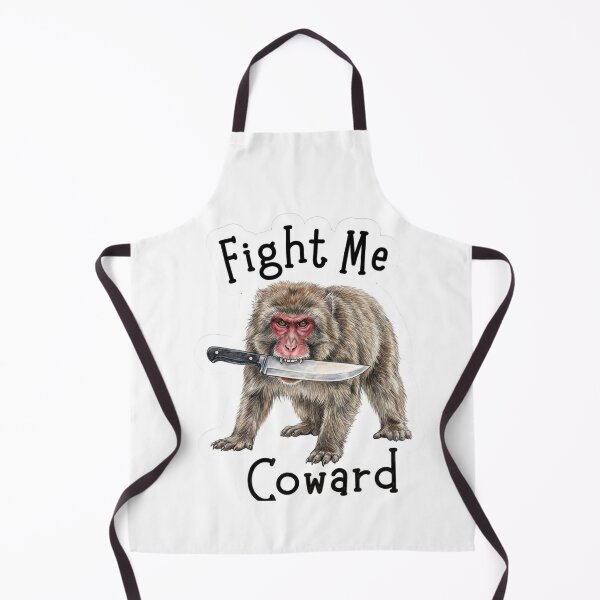 Item preview, Fight Me Coward Monkey With Knife Funny Japanese Macaque Illustration designed and sold by jhgjykuo.