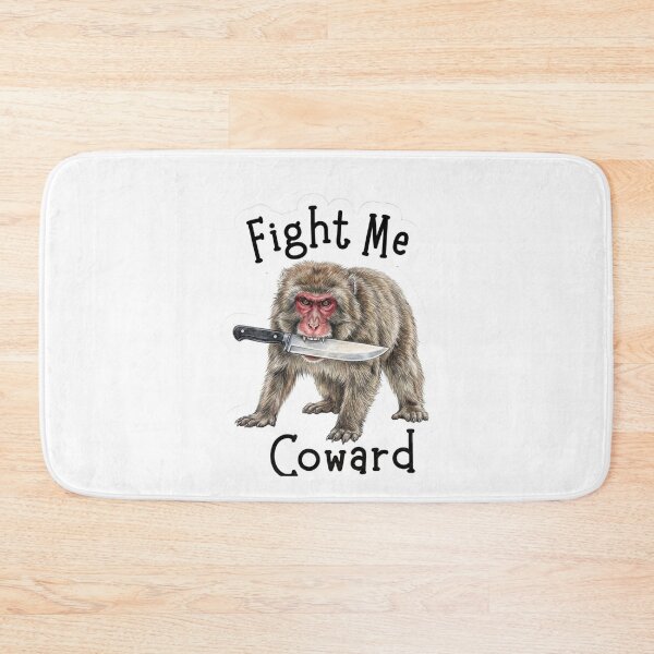 Item preview, Fight Me Coward Monkey With Knife Funny Japanese Macaque Illustration designed and sold by jhgjykuo.