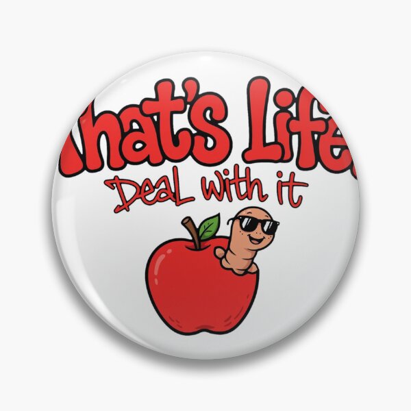 Item preview, That's Life! Deal With It - Cool Worm in Apple Graffiti designed and sold by Surviving Monday Club.