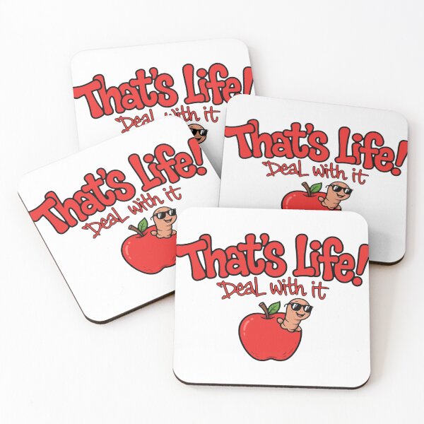 Item preview, That's Life! Deal With It - Cool Worm in Apple Graffiti designed and sold by Surviving Monday Club.