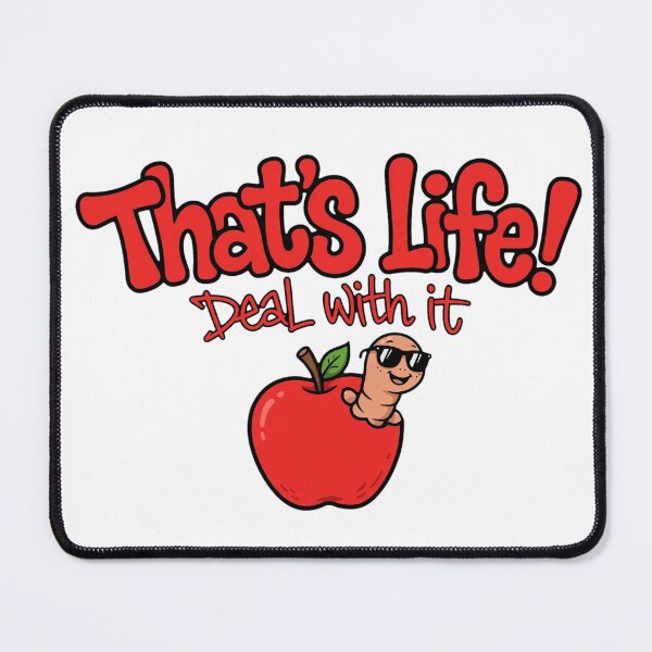 Item preview, That's Life! Deal With It - Cool Worm in Apple Graffiti designed and sold by Surviving Monday Club.