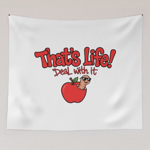 Item preview, That's Life! Deal With It - Cool Worm in Apple Graffiti designed and sold by Surviving Monday Club.