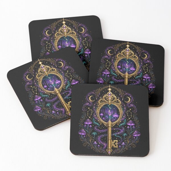 Item preview, Golden Key of the Star Forest Portal – Celestial Magic Art designed and sold by CosmicFlora Studio.