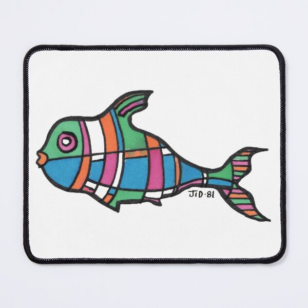 Item preview, Psychedelic Geometric Fish – Original 1981 Vintage Drawing designed and sold by RedHook-Art.