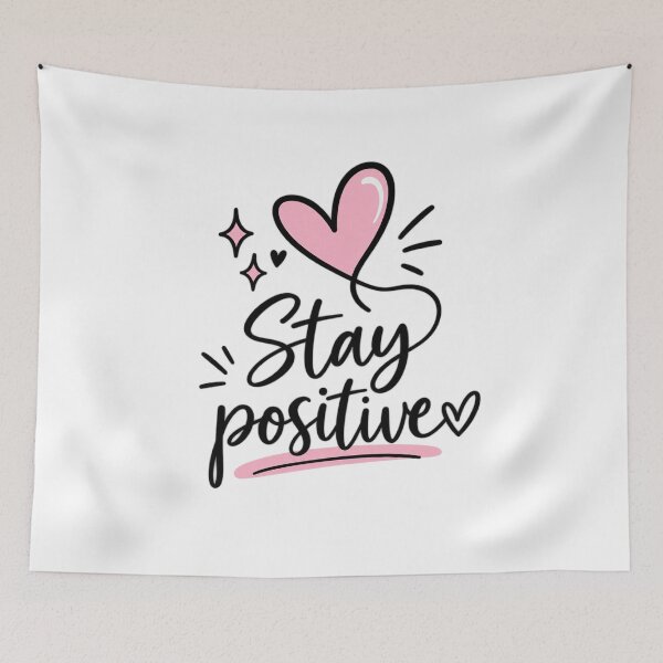 Item preview, Stay Positive – Minimalist Pink Heart Motivational Sticker designed and sold by StickyDelights.