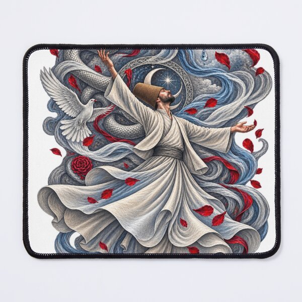 Item preview, Whirling Soul – Mystical Dervish Surreal Art designed and sold by The Kawaii Forge.
