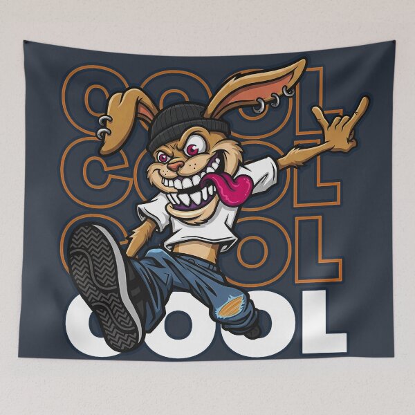 Item preview, Edgy Cool Rabbit - Punk Rock Skater Bunny designed and sold by Z3al-Store.
