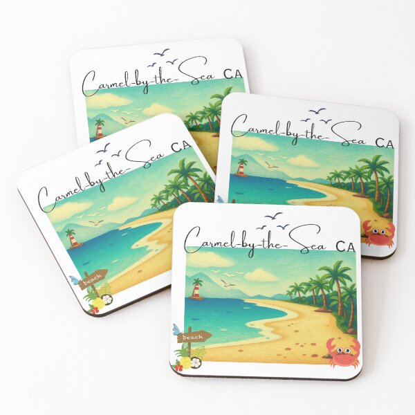 Item preview, Carmel-by-the-Sea California Vintage Painted Coastal Art | Beach Vacation Souvenir designed and sold by DonnaRaine.