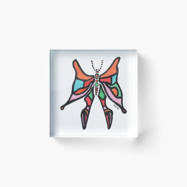Item preview, Psychedelic Stained Glass Butterfly – Original 1981 Vintage Drawing designed and sold by RedHook-Art.