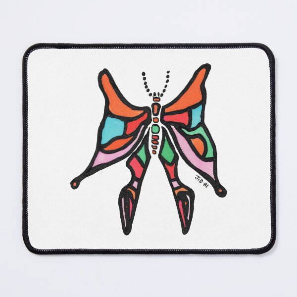 Item preview, Psychedelic Stained Glass Butterfly – Original 1981 Vintage Drawing designed and sold by RedHook-Art.