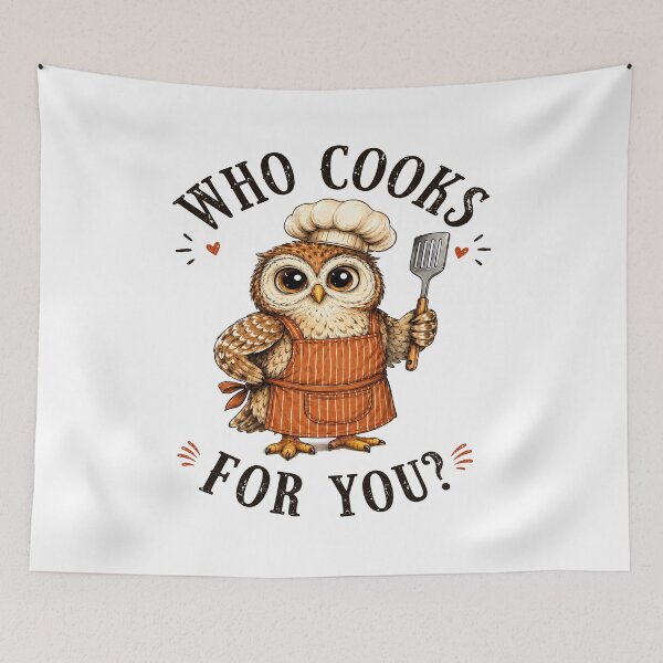 Item preview, Who Cooks For You Funny Owl Chef Cooking Kitchen Bird Lover Humor designed and sold by 76Valeria.