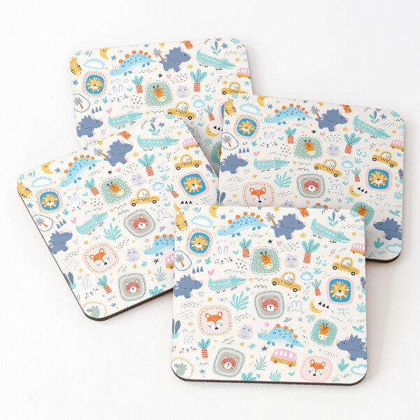 Item preview, Cute Animal Pattern for Kids Dinosaur, Lion & Fox Back-to-School Design designed and sold by Bloomie_Studio .