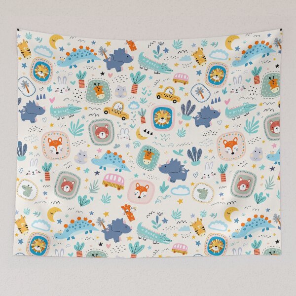Item preview, Cute Animal Pattern for Kids Dinosaur, Lion & Fox Back-to-School Design designed and sold by Bloomie_Studio .