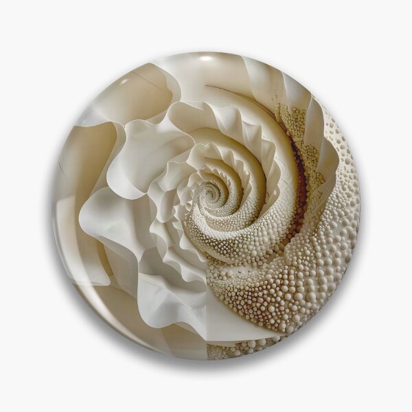 Item preview, Intricate Spiral Sculpted Rose in Ivory and White designed and sold by Vicky Brago-Mitchell®.