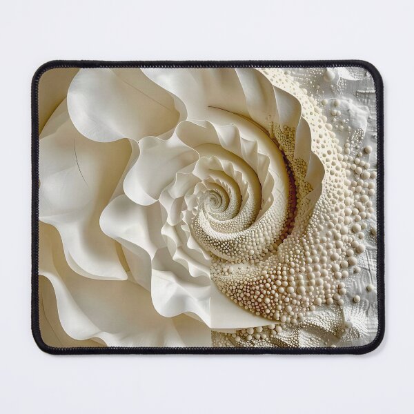 Item preview, Intricate Spiral Sculpted Rose in Ivory and White designed and sold by Vicky Brago-Mitchell®.